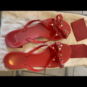 Pre Owned Valentino Rockstud Sandals Size 38